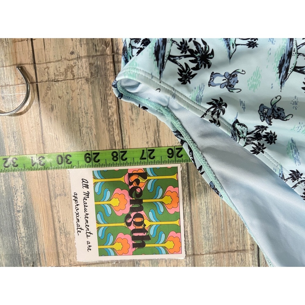 Disney Womens Blue Stitch Hawaiian Print One Piece Bathing Suit Plus Sz 3X Beach - Picture 9 of 9